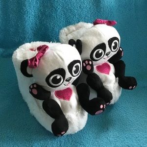 Justice Panda Bear Slippers Size 4/5 Girls